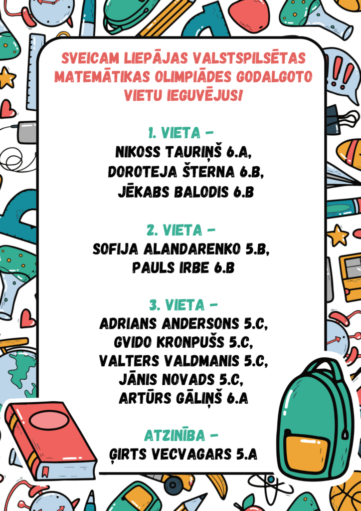 Pilsētas matemātikas olimpiādes rezultāti